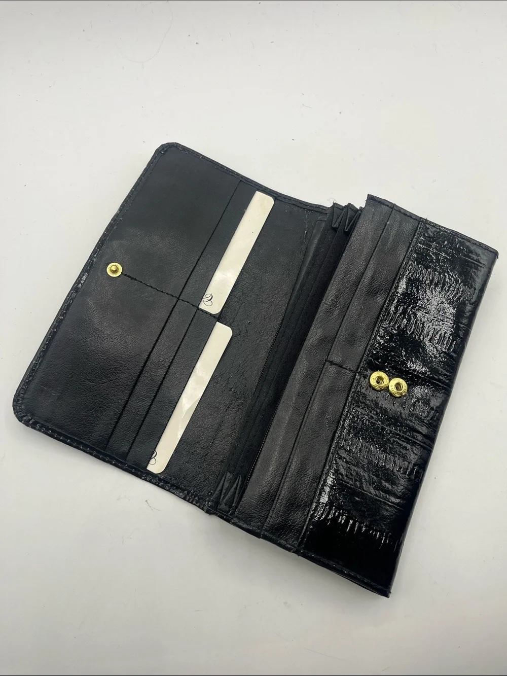Black Eel skin Chain Accent Women’s Wallet